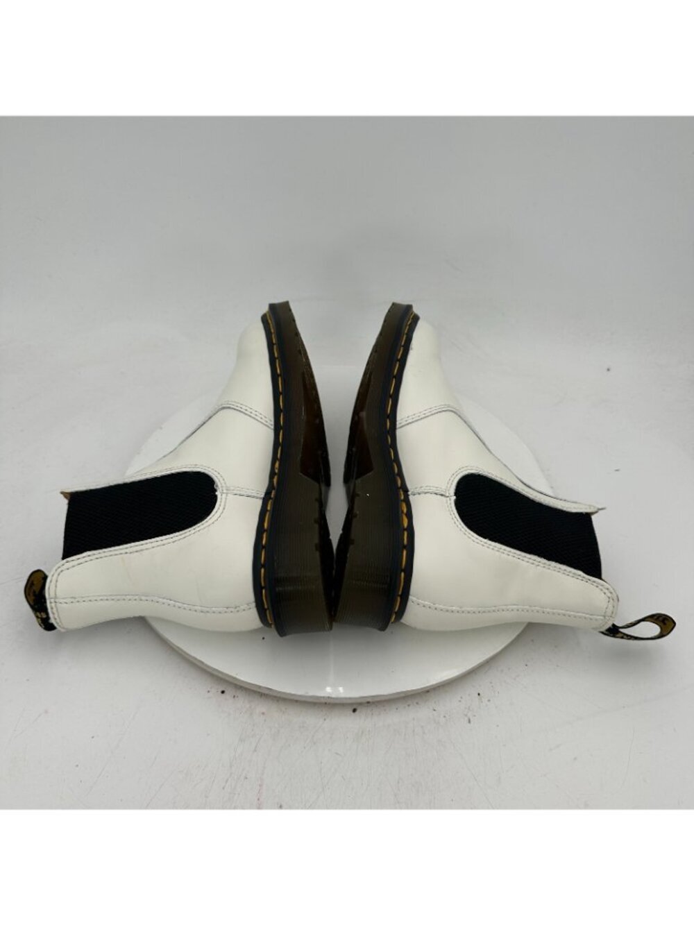 Dr. Martens 2976 YS Women Size 6 White Leather Chelsea Boot - Picture 6 of 11